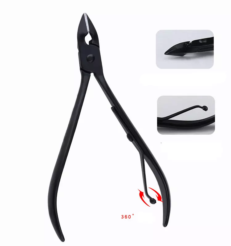 Trusa manichiura profesionala 18 piese, otel negru mat, interior textil ROSU RED WINE [8]