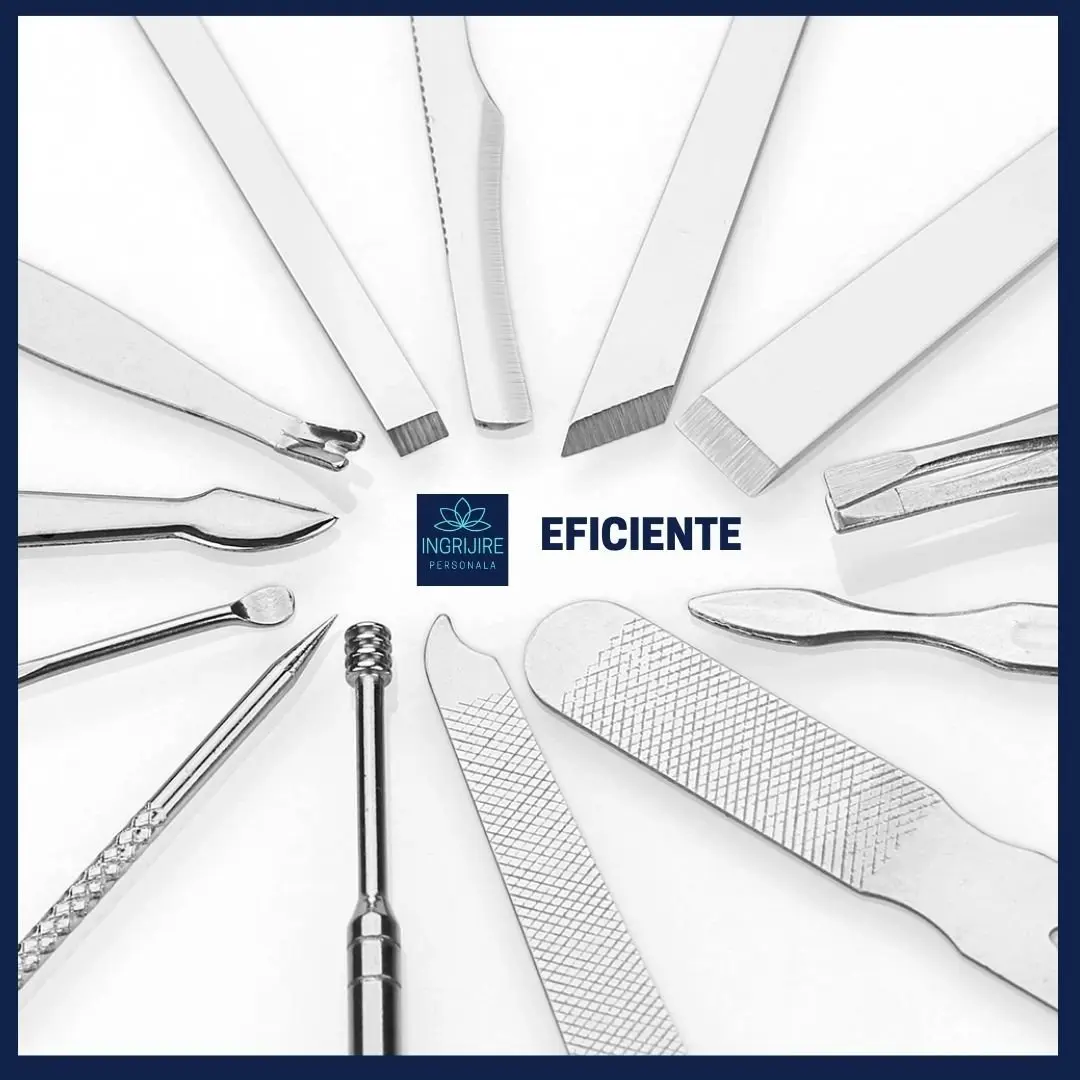 Trusa manichiura profesionala 18 piese, Silver, Ocean Blue [6]