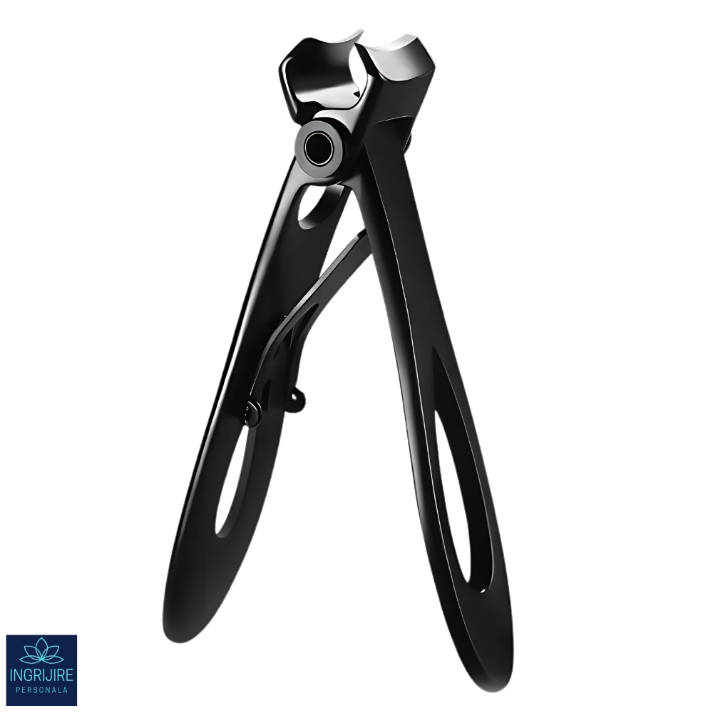 Unghiera pentru pedichiura cu deschidere mare - Otel inoxidabil - Matte Black [1]