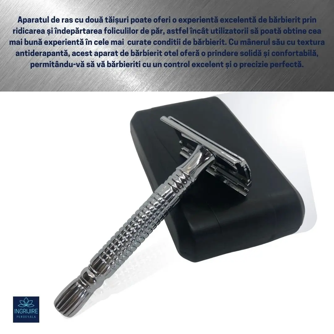 Aparat de ras clasic, Big Roc, otel inoxidabil si aliaj de zinc, carcasa de protectie [2]