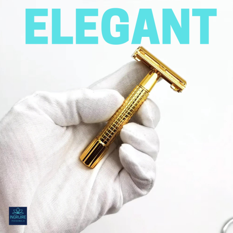 Aparat de ras clasic butterfly, Safety Razor, Gold [2]