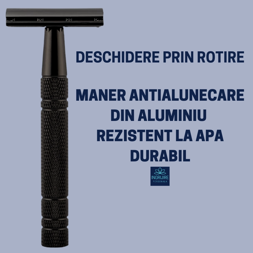 Aparat de ras clasic, safety razor, matte black [7]