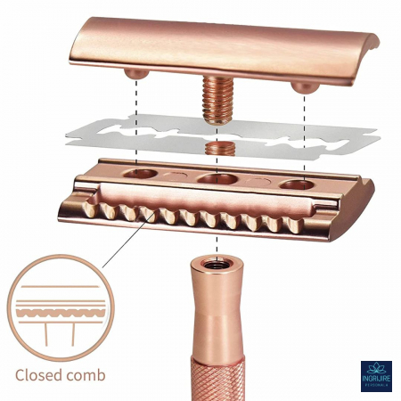 Aparat de ras safety razor Haward Luxury, rose gold [11]