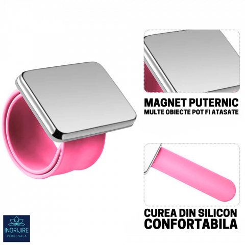 Bratara Magnetica din Silicon pentru frizerie, roz deschis [4]