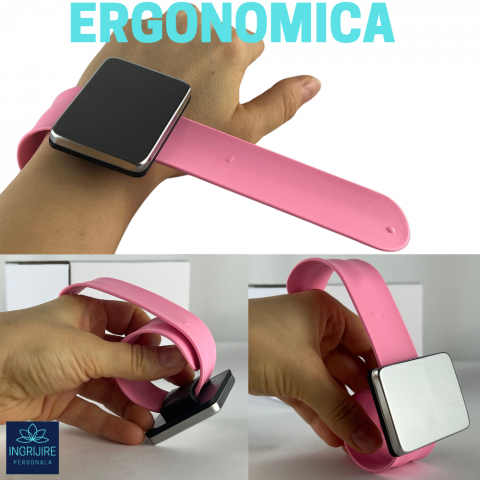Bratara Magnetica din Silicon pentru frizerie, roz deschis [5]