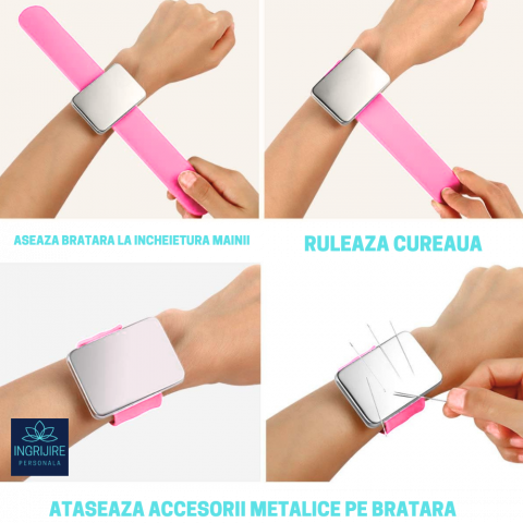 Bratara Magnetica din Silicon pentru frizerie, roz deschis [7]