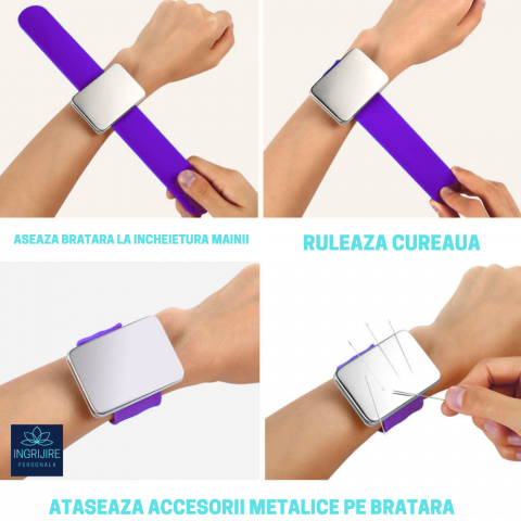 Bratara Magnetica din Silicon pentru frizerie, mov [7]