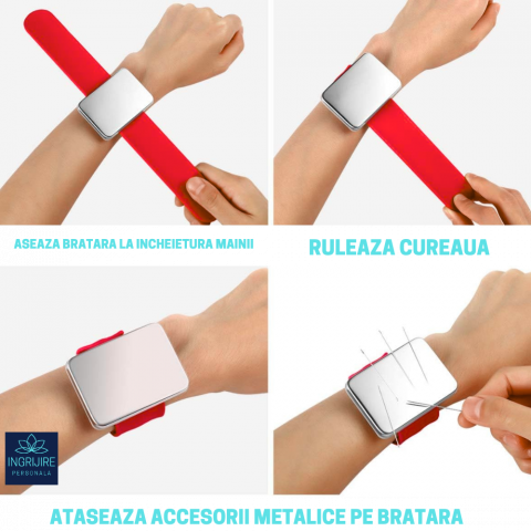 Bratara Magnetica din Silicon pentru frizerie, rosie [7]