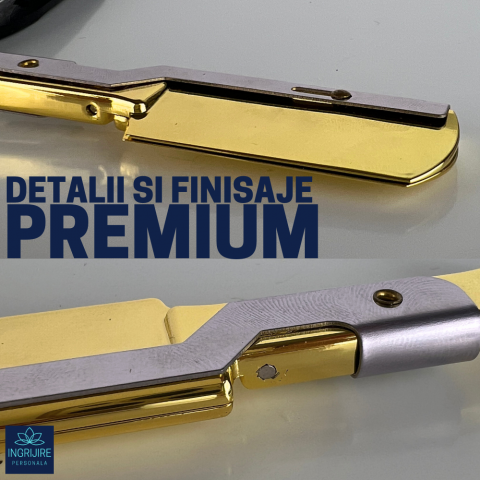 Brici cu lama interschimbabila, maner din lemn, Black&Gold [13]