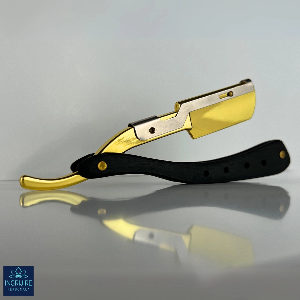 Briciuri - Brici cu lama interschimbabila, maner din lemn, Black&Gold