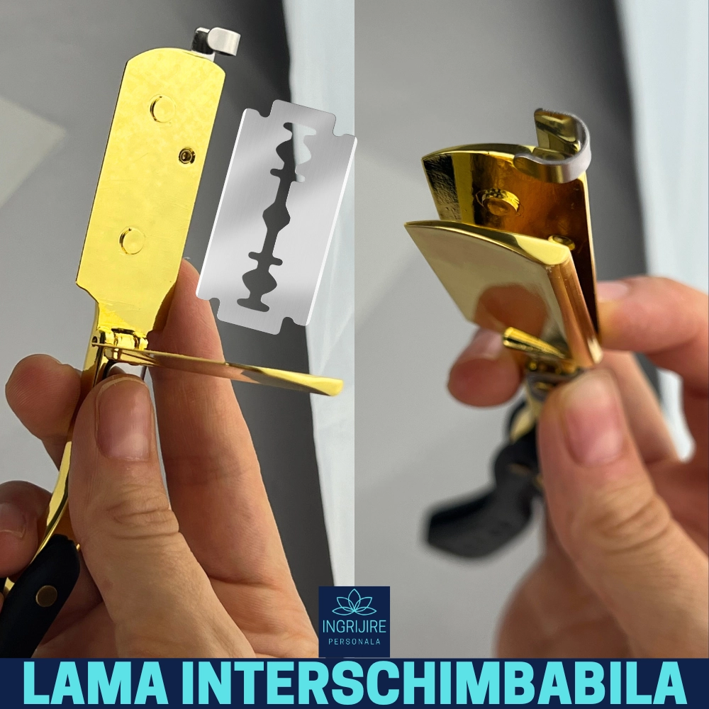Brici cu lama interschimbabila, maner din lemn, Black&Gold [4]