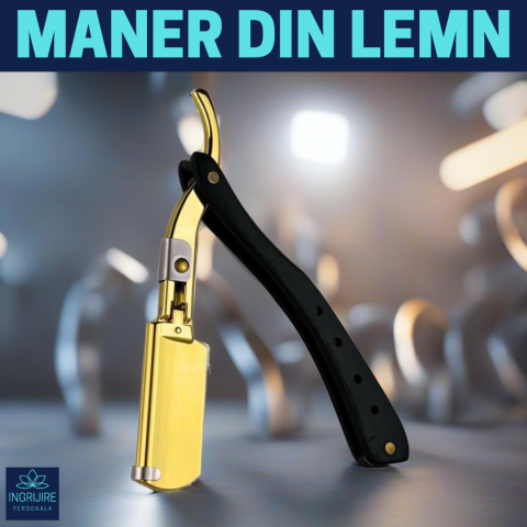 Brici cu lama interschimbabila, maner din lemn, Black&Gold [1]
