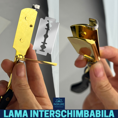 Brici cu lama interschimbabila, maner din lemn, Black&Gold [9]