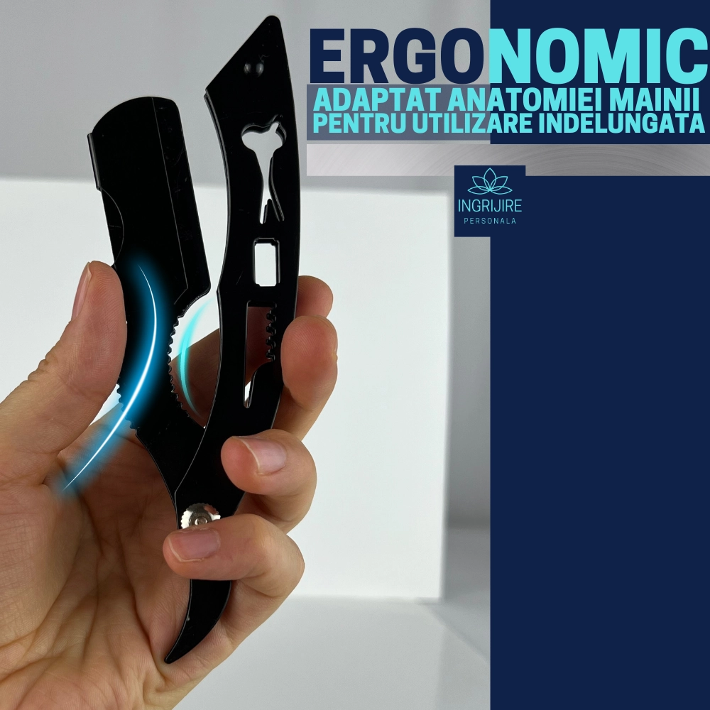 Brici cu lama interschimbabila, otel inoxidabil, Barber Black [2]