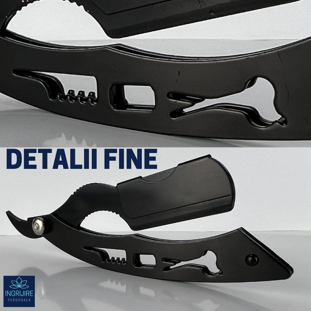 Brici cu lama interschimbabila, otel inoxidabil, Barber Black [7]