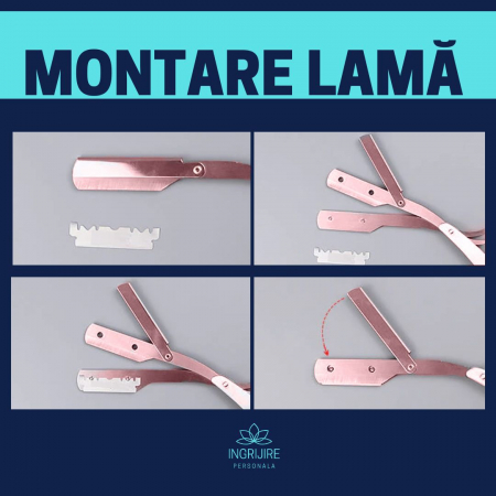 Brici cu lama interschimbabila, otel inoxidabil, Rose gold [15]