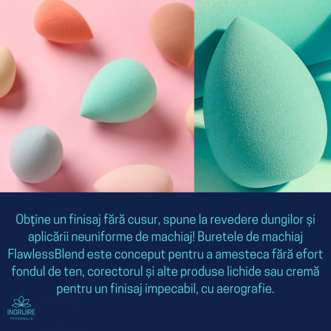 Burete ergonomic si stativ pentru aplicare make-up si creme, verde [9]