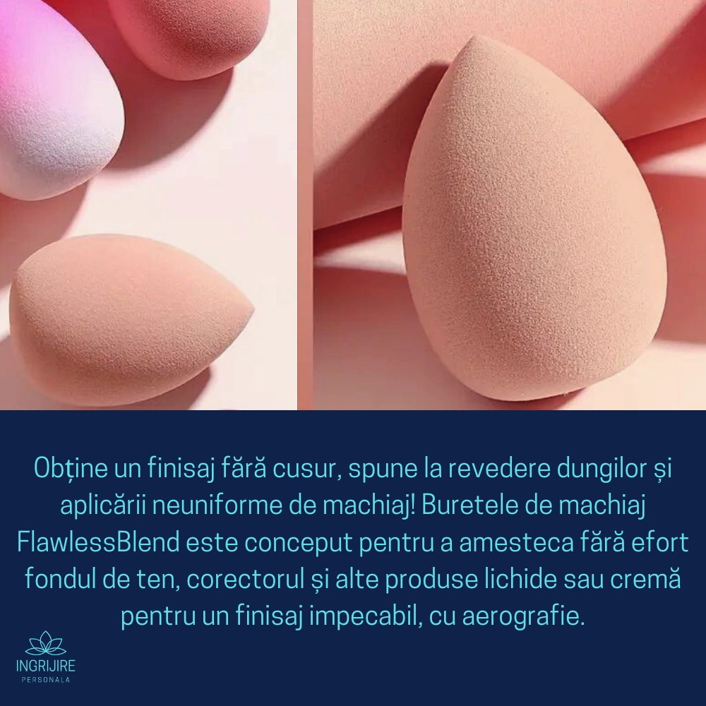 Burete ergonomic si stativ pentru aplicare make-up si creme, beige [4]