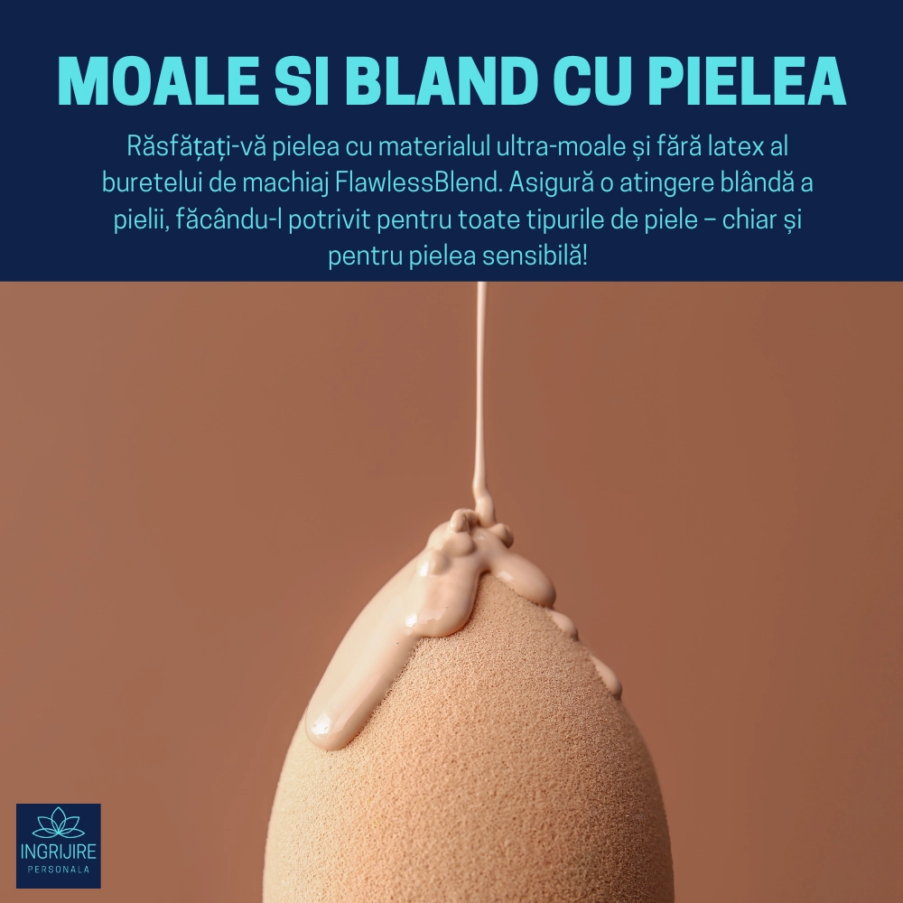 Burete ergonomic si stativ pentru aplicare make-up si creme, beige [2]