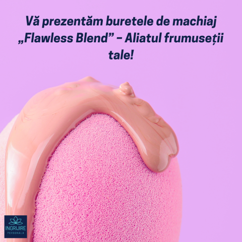 Burete ergonomic si stativ pentru aplicare make-up si creme, roz [6]