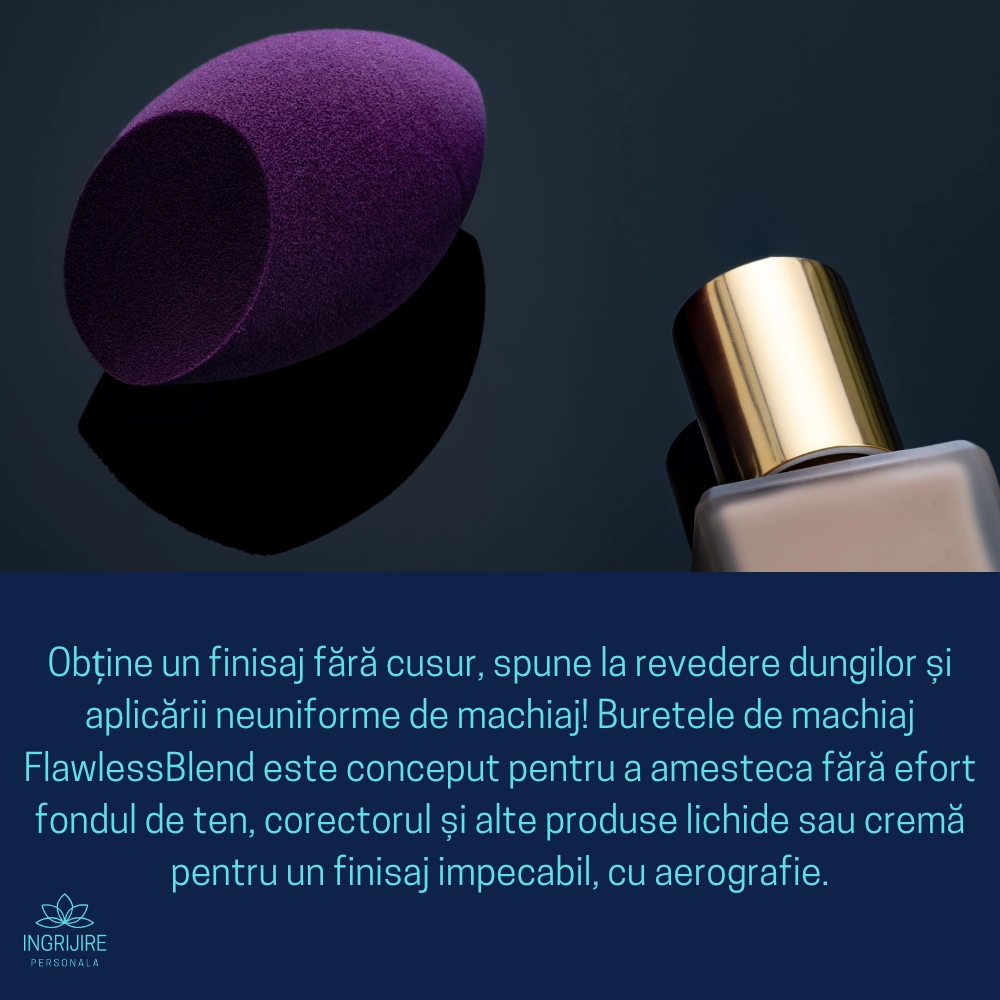 Burete ergonomic si stativ pentru aplicare make-up si creme, mov [4]