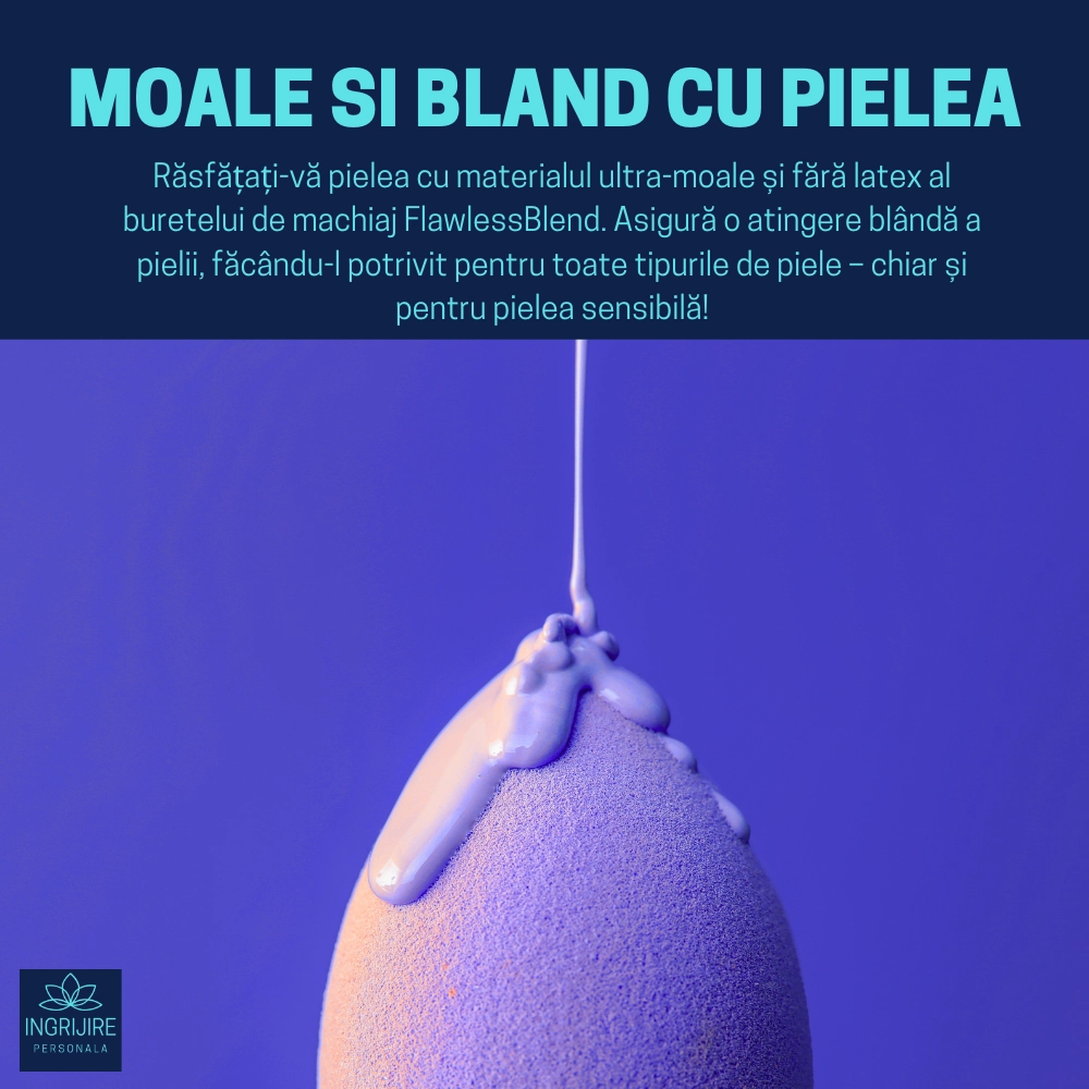 Burete ergonomic si stativ pentru aplicare make-up si creme, mov [1]