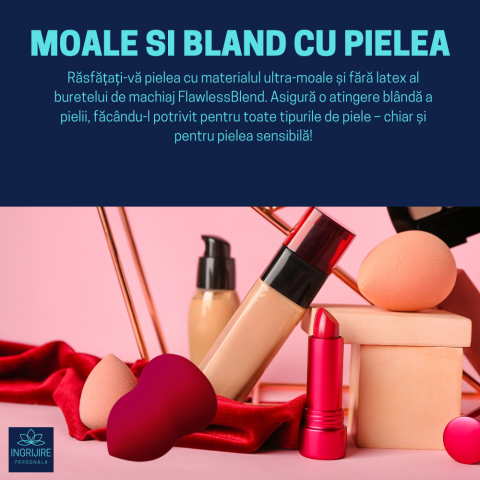 Burete ergonomic si stativ pentru aplicare make-up si creme, rosu [9]