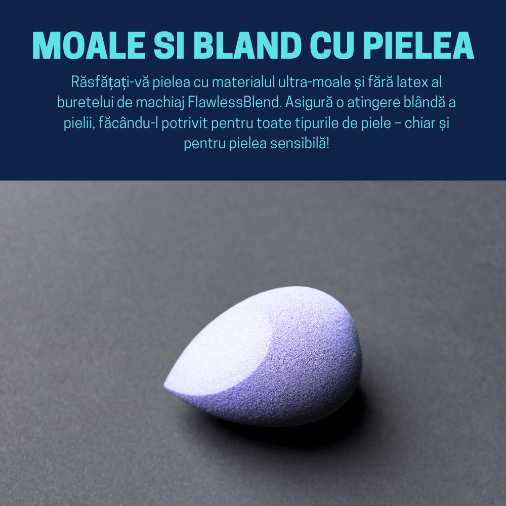 Burete ergonomic si stativ pentru aplicare make-up si creme, mov deschis [1]