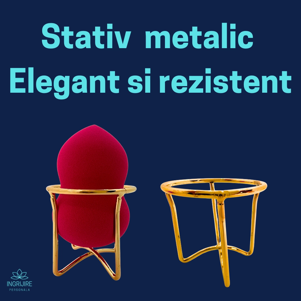 Burete ergonomic si stativ pentru aplicare make-up si creme, rosu [2]