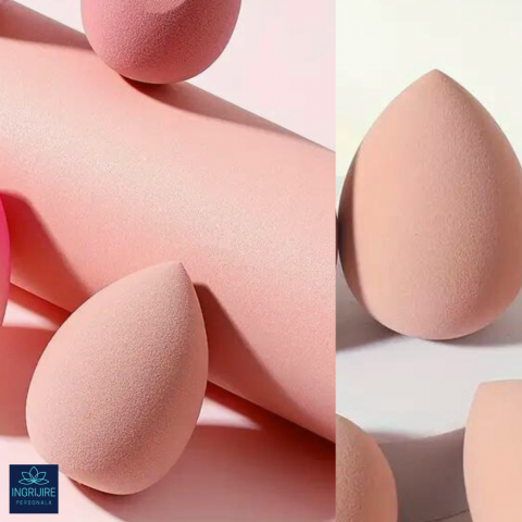 Burete ergonomic si stativ pentru aplicare make-up si creme, beige [8]