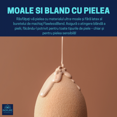 Burete ergonomic si stativ pentru aplicare make-up si creme, beige [10]