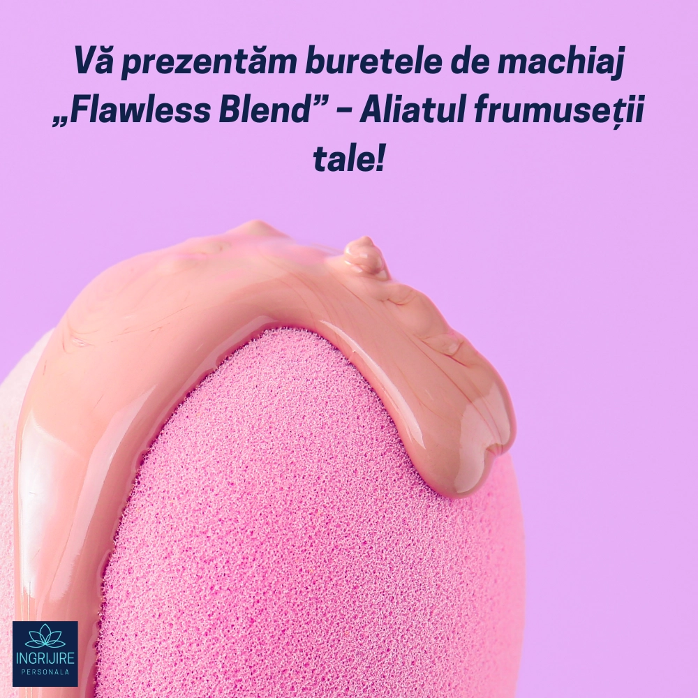 Burete ergonomic si stativ pentru aplicare make-up si creme, roz [5]