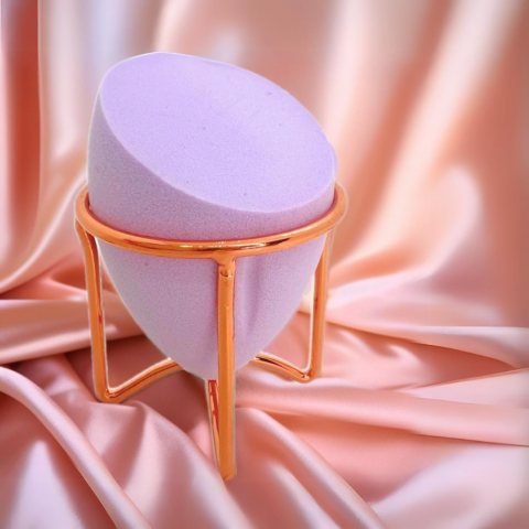 Burete ergonomic si stativ pentru aplicare make-up si creme, mov deschis [4]