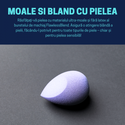 Burete ergonomic si stativ pentru aplicare make-up si creme, mov deschis [7]