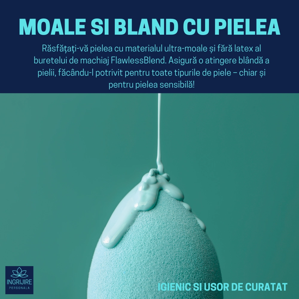 Burete ergonomic si stativ pentru aplicare make-up si creme, verde [5]