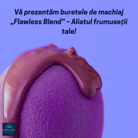 Burete ergonomic si stativ pentru aplicare make-up si creme, mov [6]