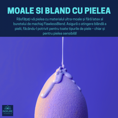 Burete ergonomic si stativ pentru aplicare make-up si creme, mov [10]