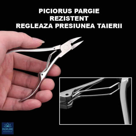 Cleste mini pentru unghii dure  - otel - falci curbate si ascutite [0]