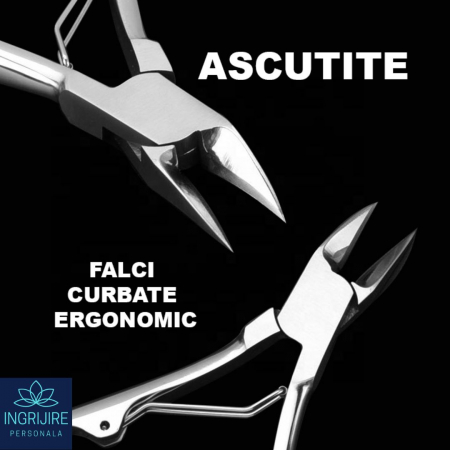 Cleste mini pentru unghii dure  - otel - falci curbate si ascutite [13]