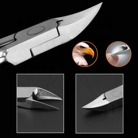 Cleste mini pentru unghii dure  - otel - falci curbate si ascutite [11]