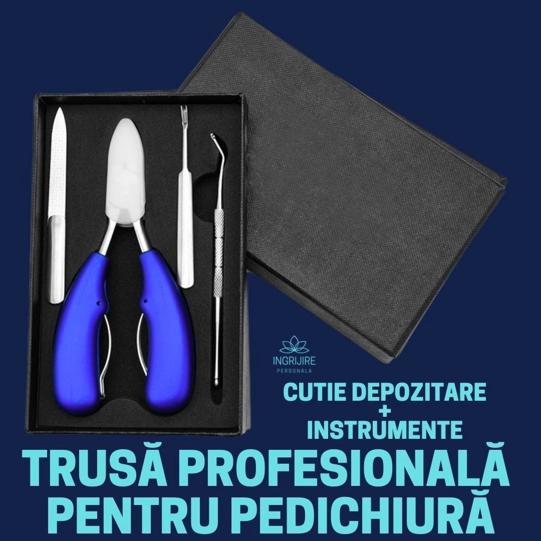 Cleste pedichiura albastru, pila si instrumente pentru unghii dure [1]
