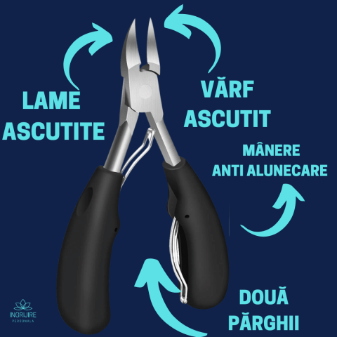 Cleste pedichiura negru, pentru unghii dure [6]