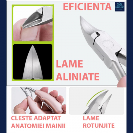 Cleste pedichiura nude, pentru unghii dure [7]