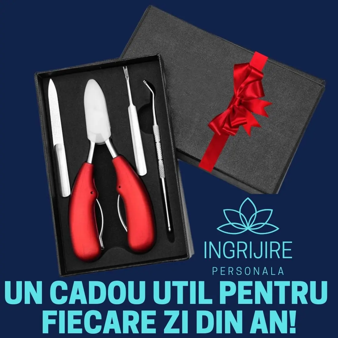 Cleste pedichiura rosu, pila si instrumente pentru unghii dure [7]