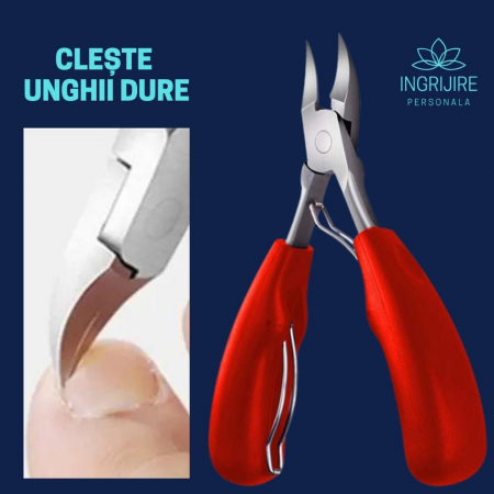 Cleste pedichiura rosu, pila si instrumente pentru unghii dure [2]