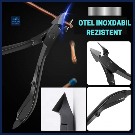Cleste pentru cuticule MATTE BLACK - otel inoxidabil [1]