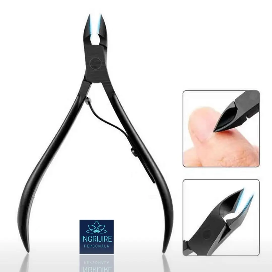 Unghiere si clesti - Cleste pentru cuticule MATTE BLACK - otel inoxidabil