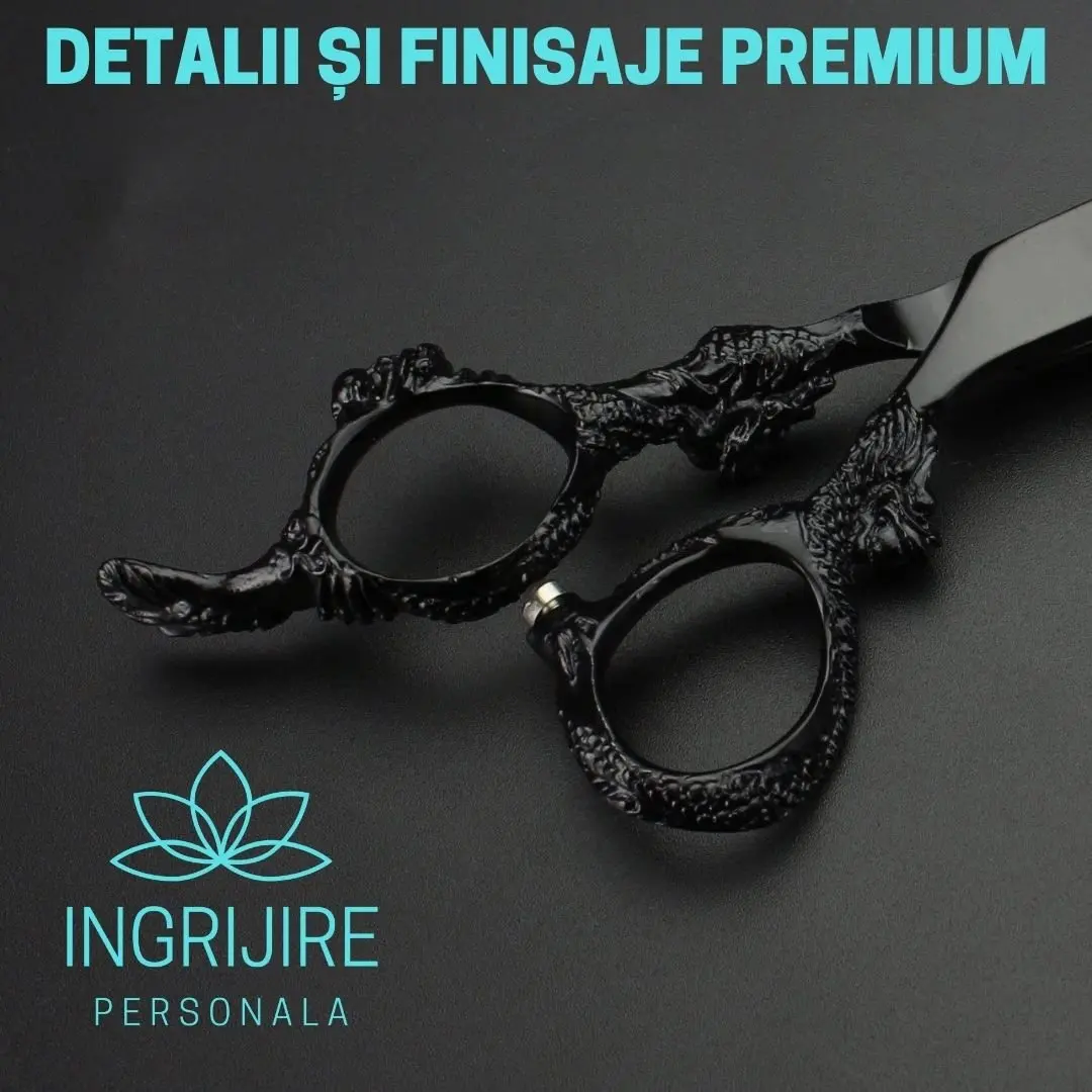 Foarfeca de tuns 6'', otel japonez, Matte black [7]