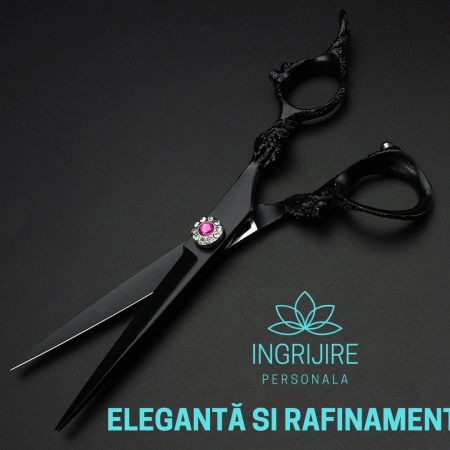 Set de 2 foarfece de tuns 6'', otel japonez, Matte black [5]