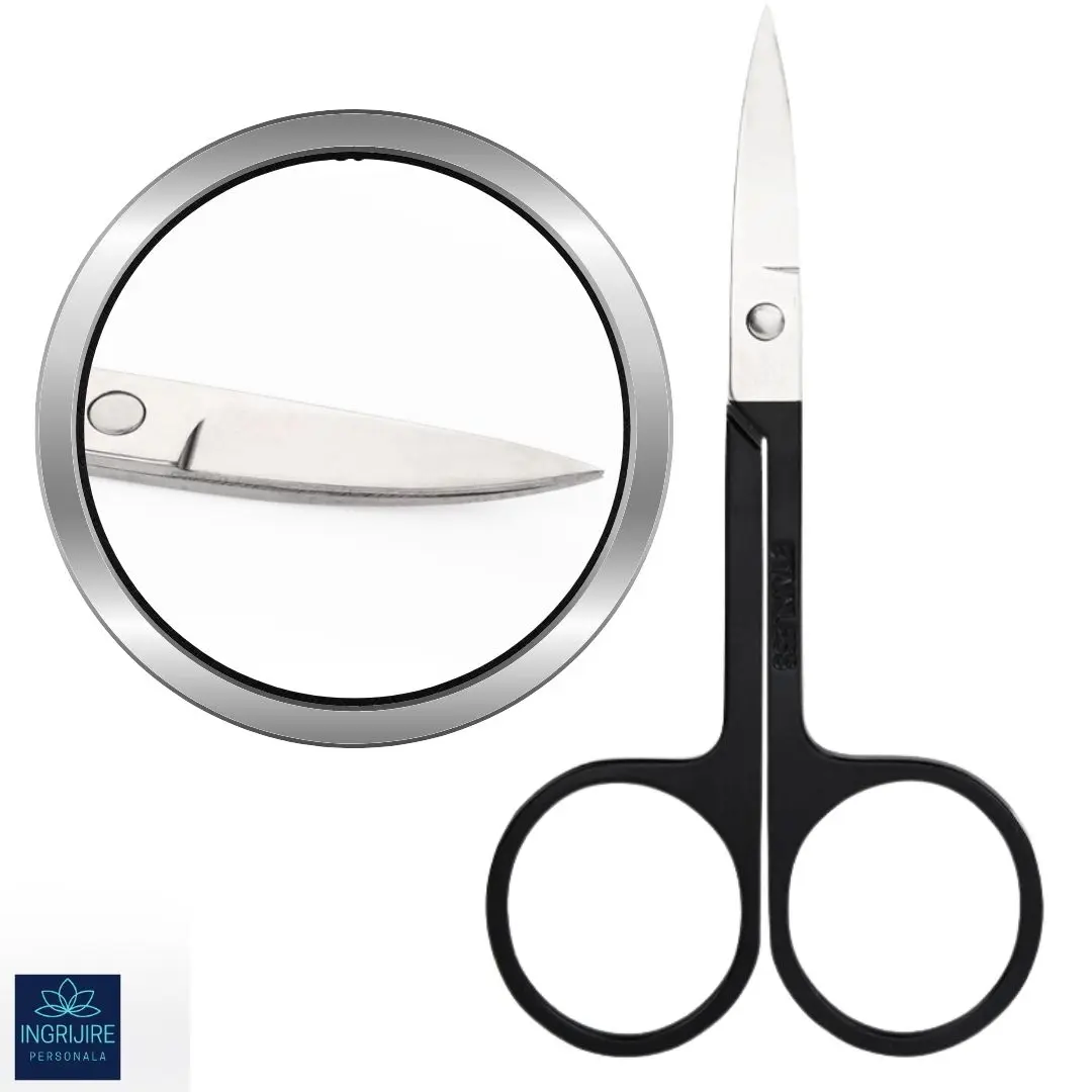 Makeup - Forfecuta pentru cosmetizare par facial, otel inoxidabil - matte black